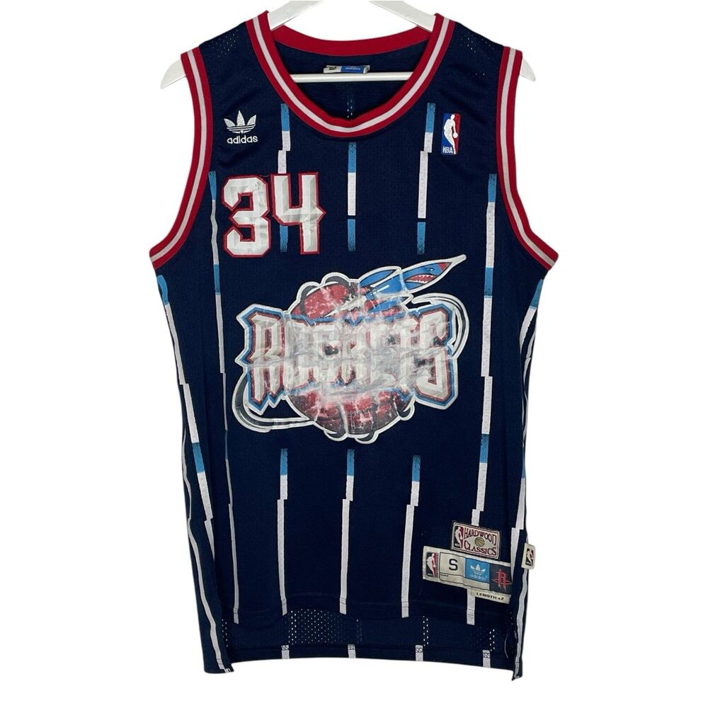 Houston Rockets Olajuwon Jersey Men's Small #34 Hakeem Adidas Hardwood Classics